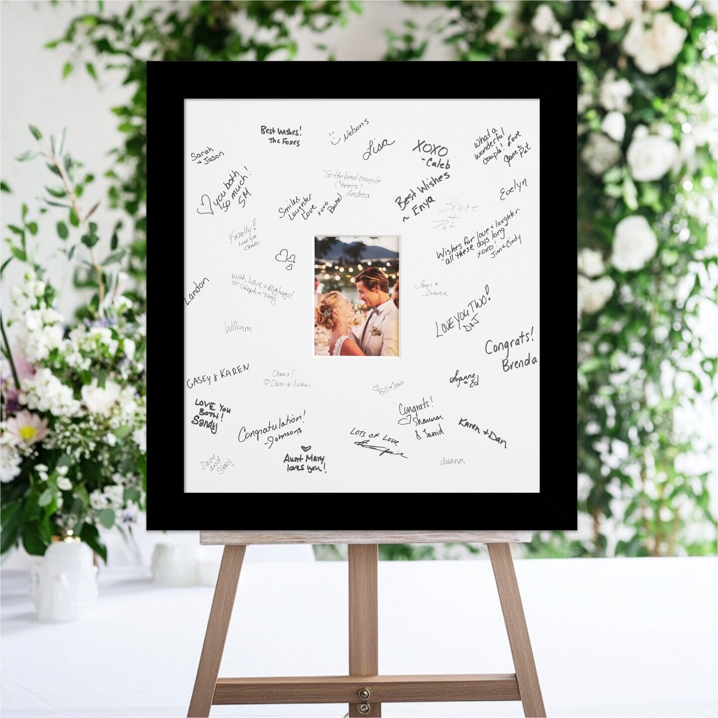 Basic Signature Mat Picture Frame, Photo Frame Wedding Guest Book Alternative, Autograph Picture Mat for Signature Board, Wedding Celebrations Graduations Support Encouragement or Retirement