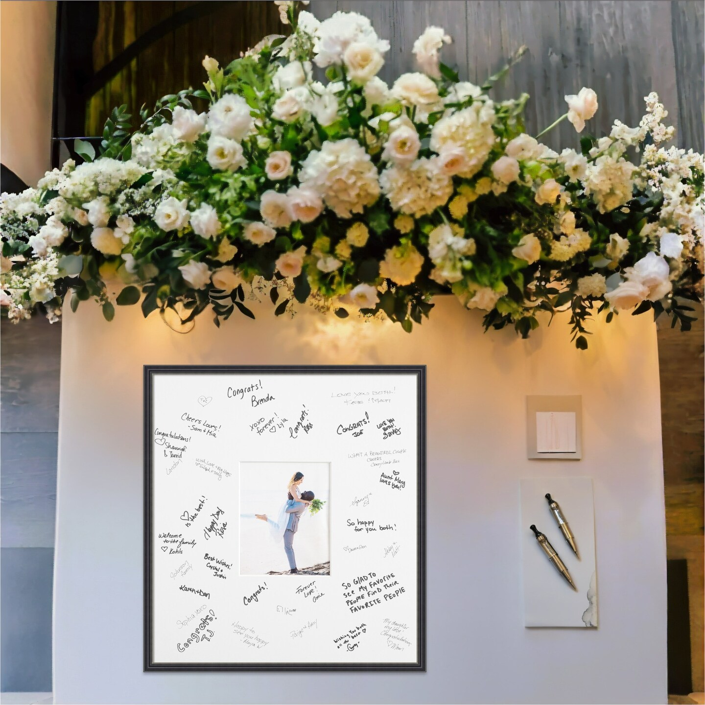 Stylish Signature Mat Picture Frame, Photo Frame Wedding Guest Book Alternative, Autograph Picture Mat for Signature Board, Wedding Celebrations Graduations Support Encouragement or Retirement