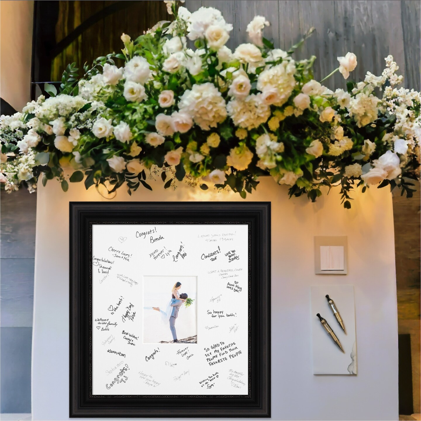 Parlor Signature Mat Picture Frame, Photo Frame Wedding Guest Book Alternative, Autograph Picture Mat for Signature Board, Wedding Celebrations Graduations Support Encouragement or Retirement