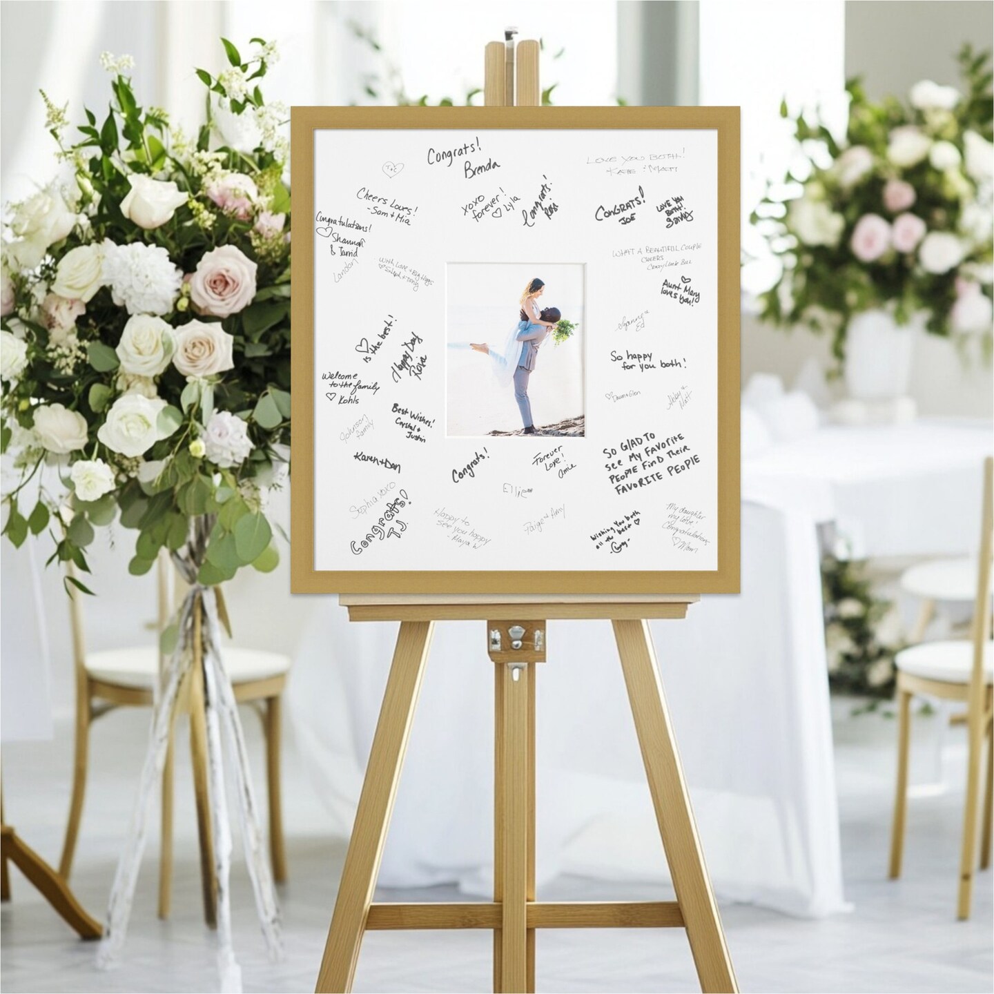 Grace Signature Mat Picture Frame, Photo Frame Wedding Guest Book Alternative, Autograph Picture Mat for Signature Board, Wedding Celebrations Graduations Support Encouragement or Retirement