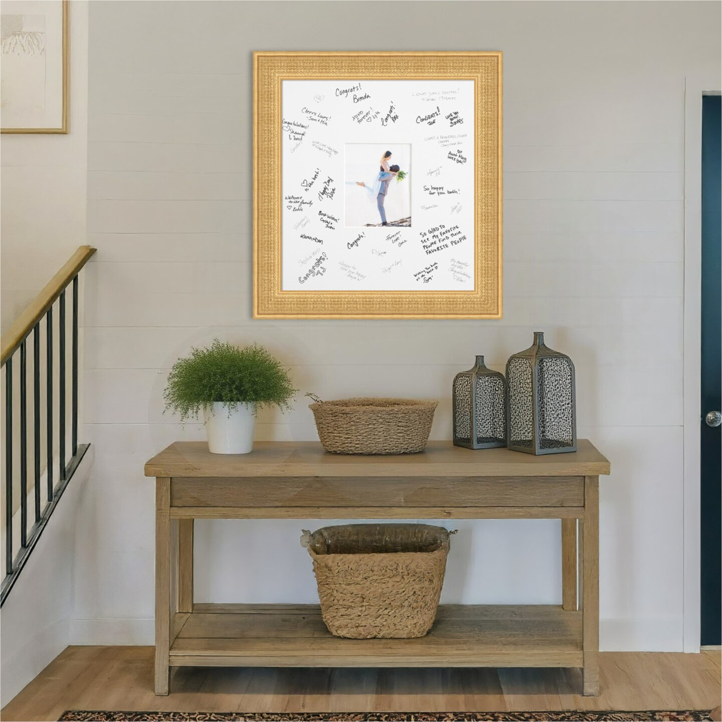 Trellis Signature Mat Picture Frame, Photo Frame Wedding Guest Book Alternative, Autograph Picture Mat for Signature Board, Wedding Celebrations Graduations Support Encouragement or Retirement