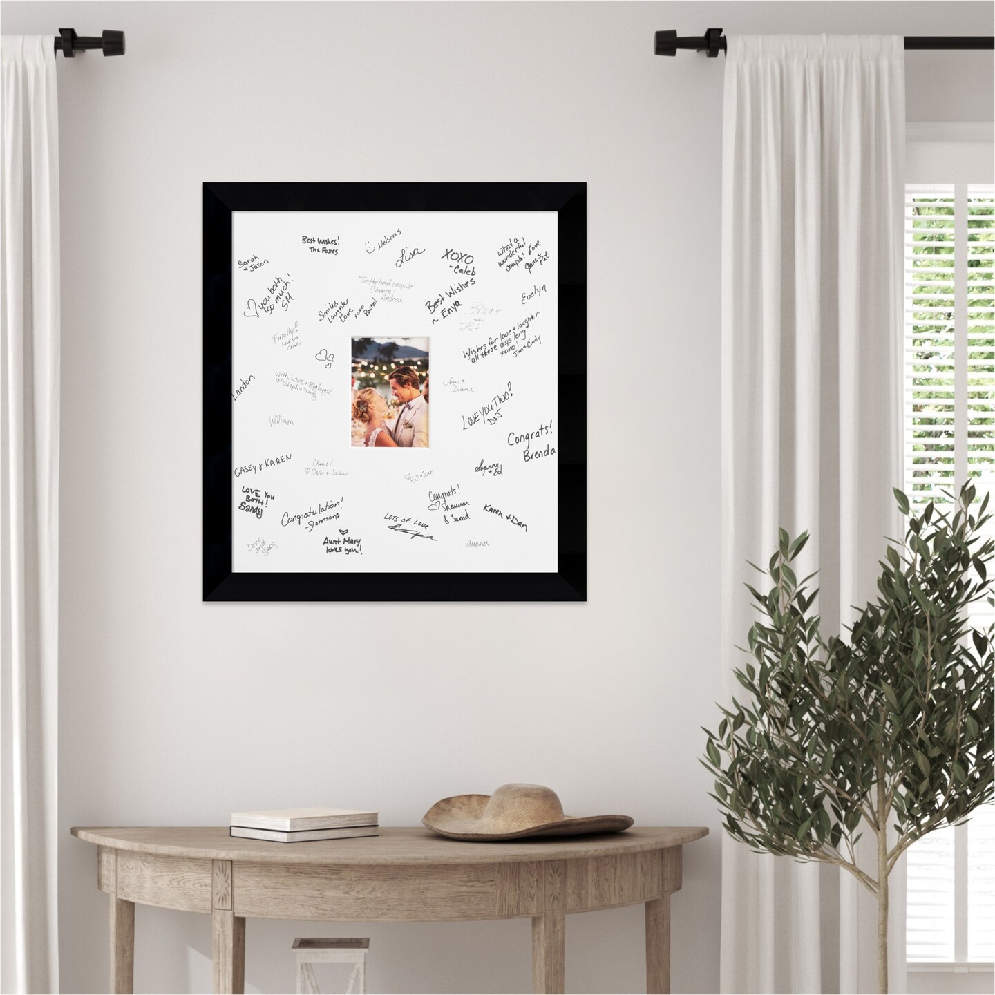 Museum Signature Mat Picture Frame, Photo Frame Wedding Guest Book Alternative, Autograph Picture Mat for Signature Board, Wedding Celebrations Graduations Support Encouragement or Retirement