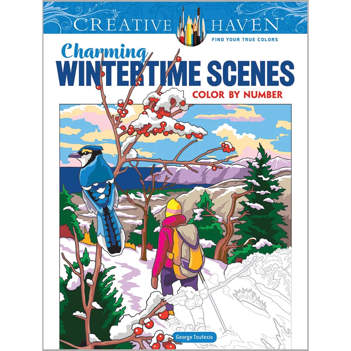 Dover  Charming Wintertime Scenes Color By Number Coloring Book