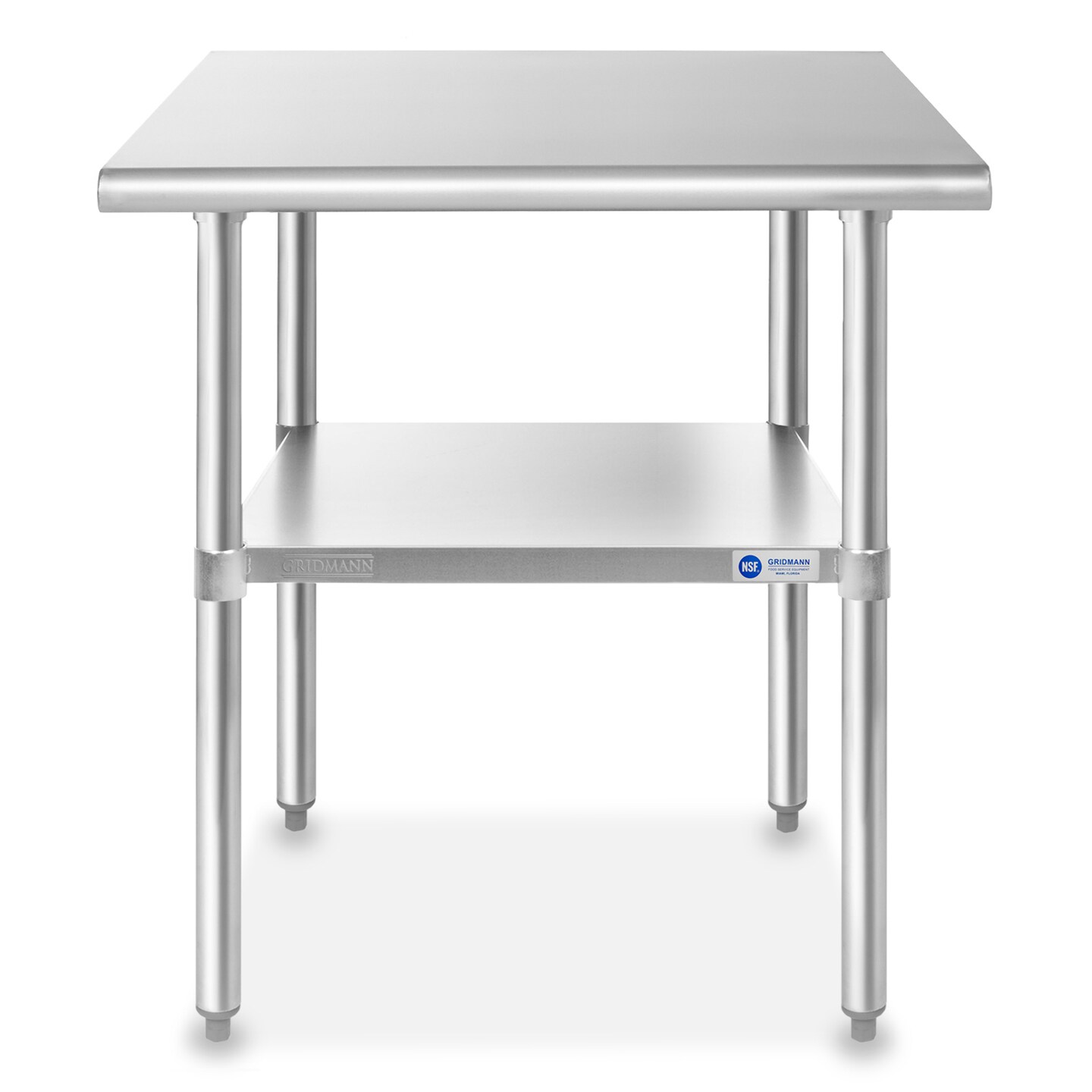GRIDMANN Stainless Steel Work Table, NSF Commercial Kitchen Prep Table with Under Shelf for Restaurant and Home