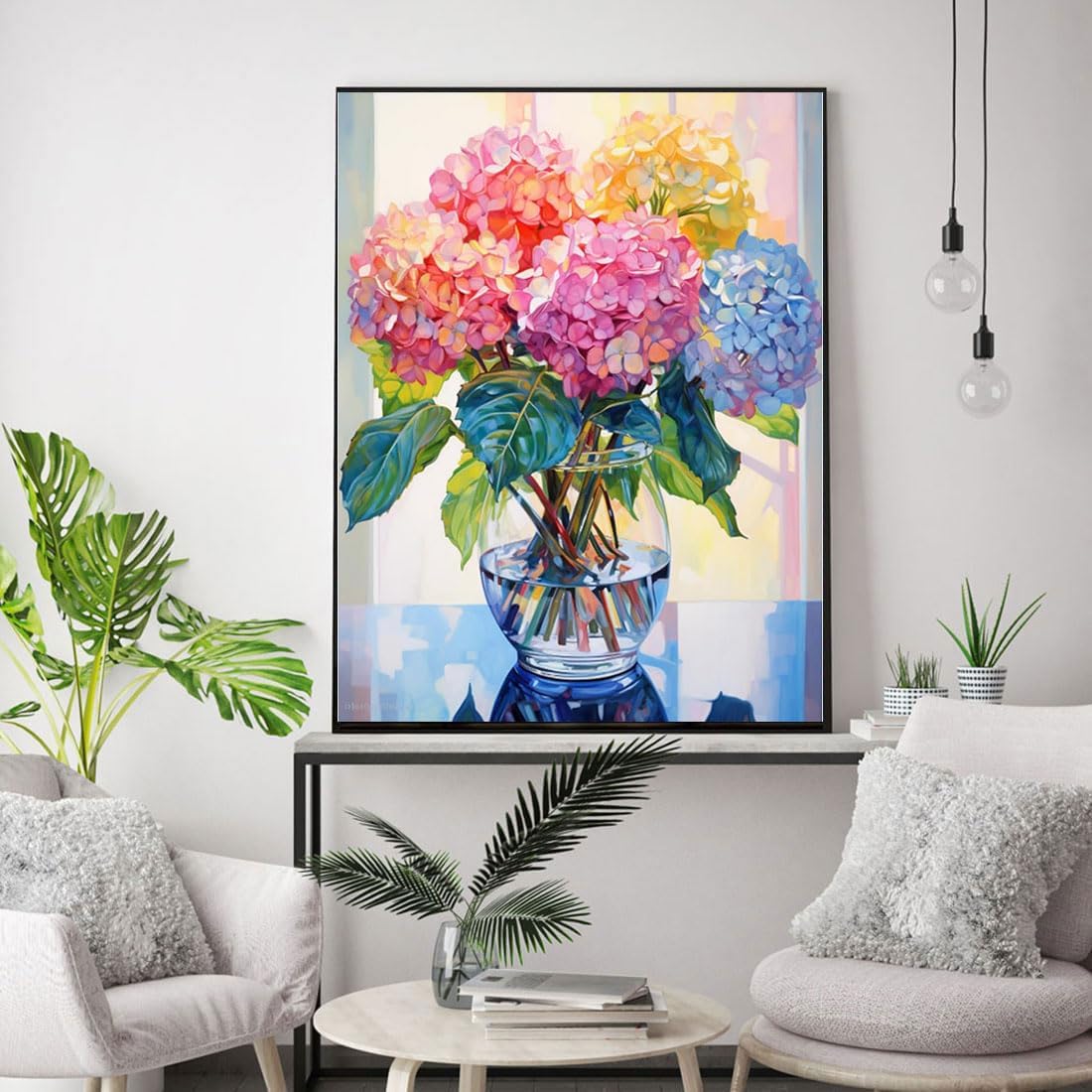 Colorful Flower Stamped Cross Stitch Kit – 11CT Pre-Printed Canvas for Beginners & Adults, DIY Needlepoint Embroidery, 11.8×15.8 Inch