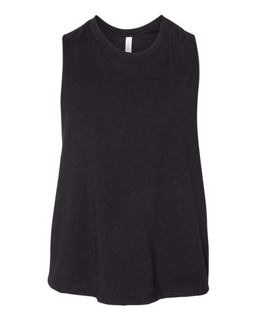 BELLA+CANVAS Ladies Racerback Cropped Tank for Workout, Casual Wear & Streetwear Lightweight Athletic Top