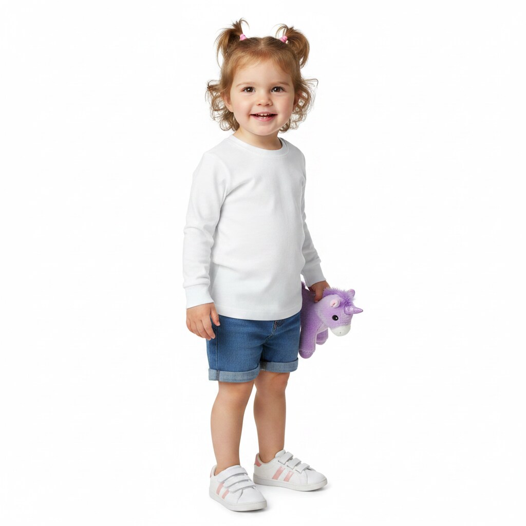 BELLA+CANVAS Toddler Jersey Crewneck Long Sleeve T-Shirt Soft Cotton Kids Shirt Layering Wear Everyday Comfort