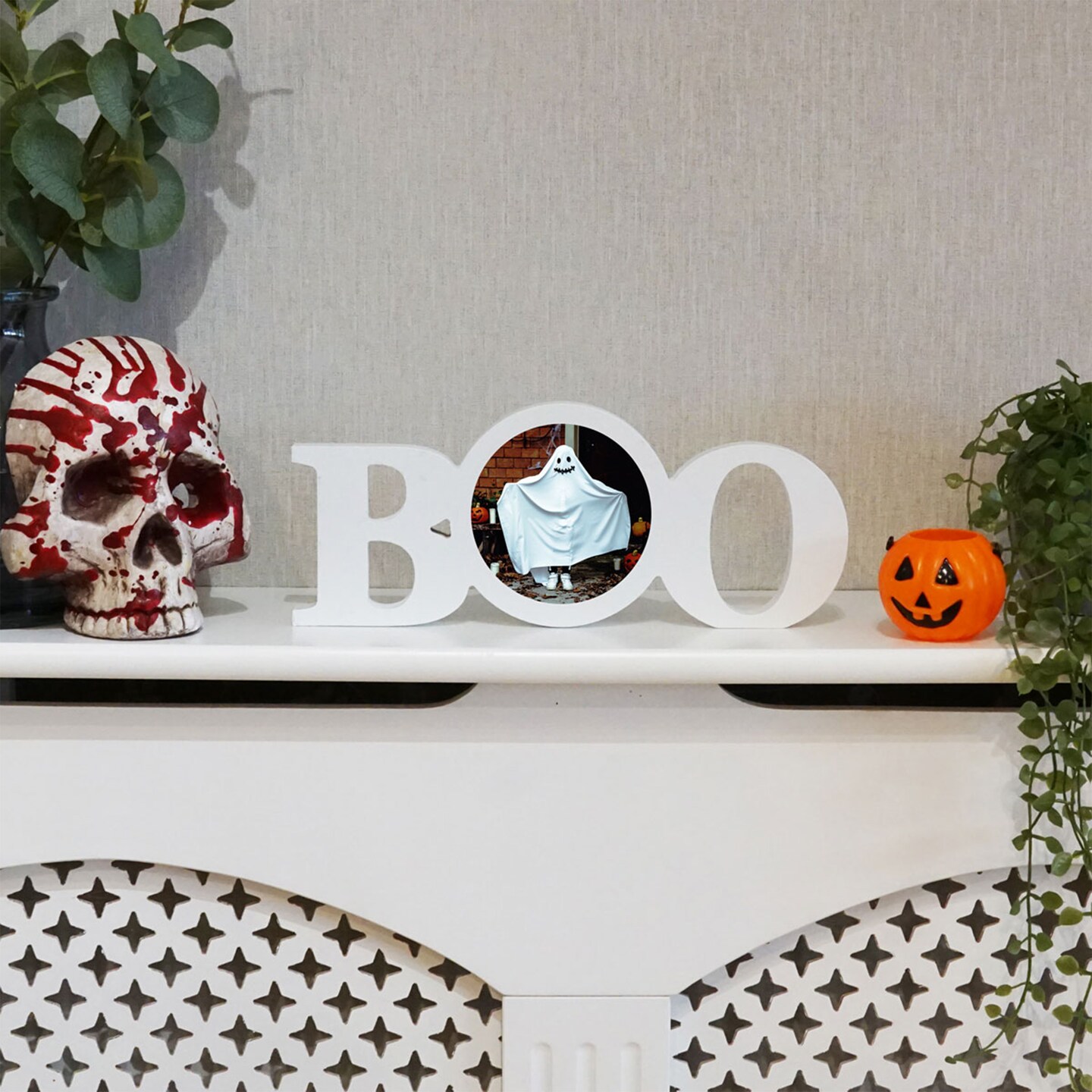 Sublimation Halloween White Coated Wood Word Blocks Décor for Halloween– Sublimation Ready with 3.74” Plate