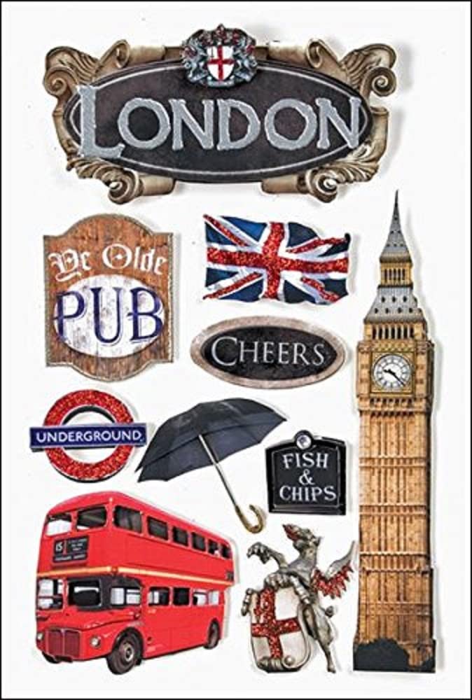 Paper House Travel To London Dimensional Stickers