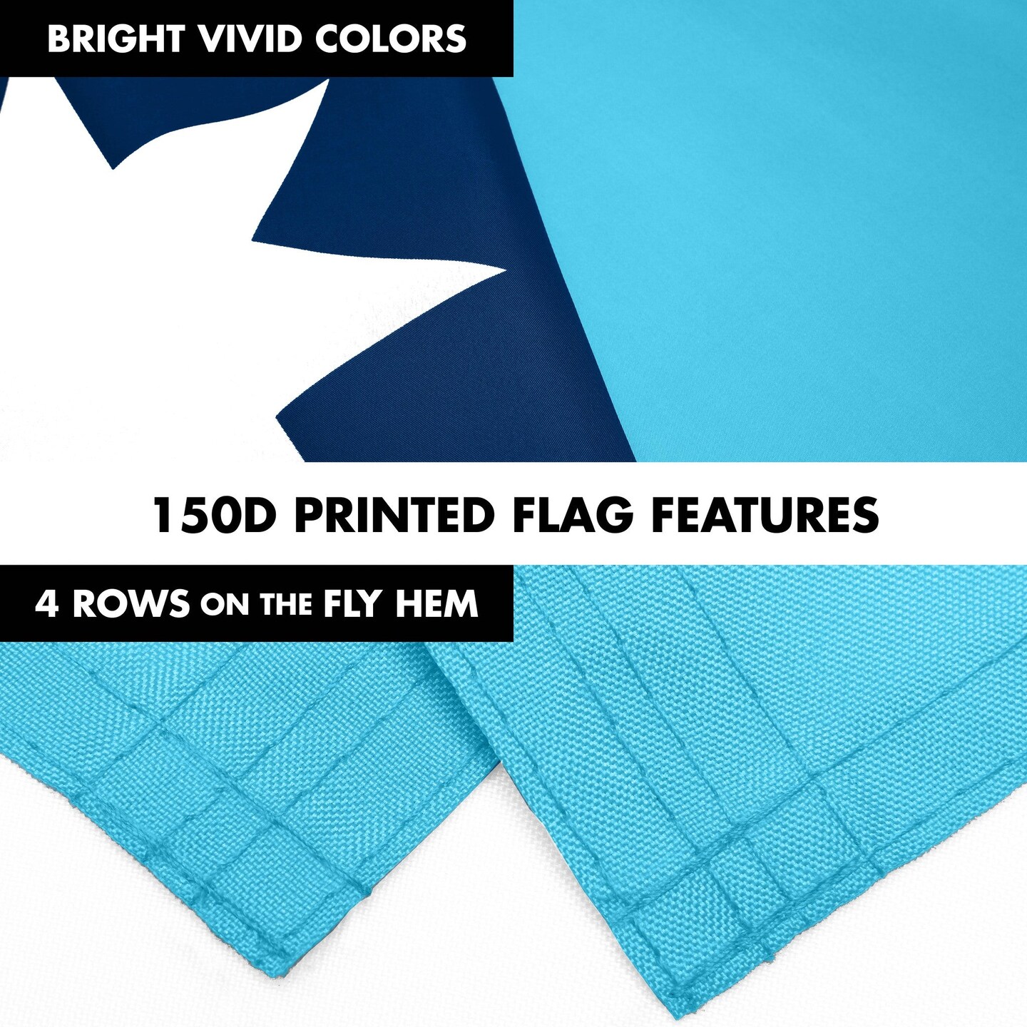 G128 Combo Pack: 6 Ft Tangle Free Aluminum Spinning Flagpole (Black) &#x26; Minnesota New Version MN State Flag  | 3x5 Ft | LiteWeave Pro Series Printed 150D Polyester | Pole with Flag Included