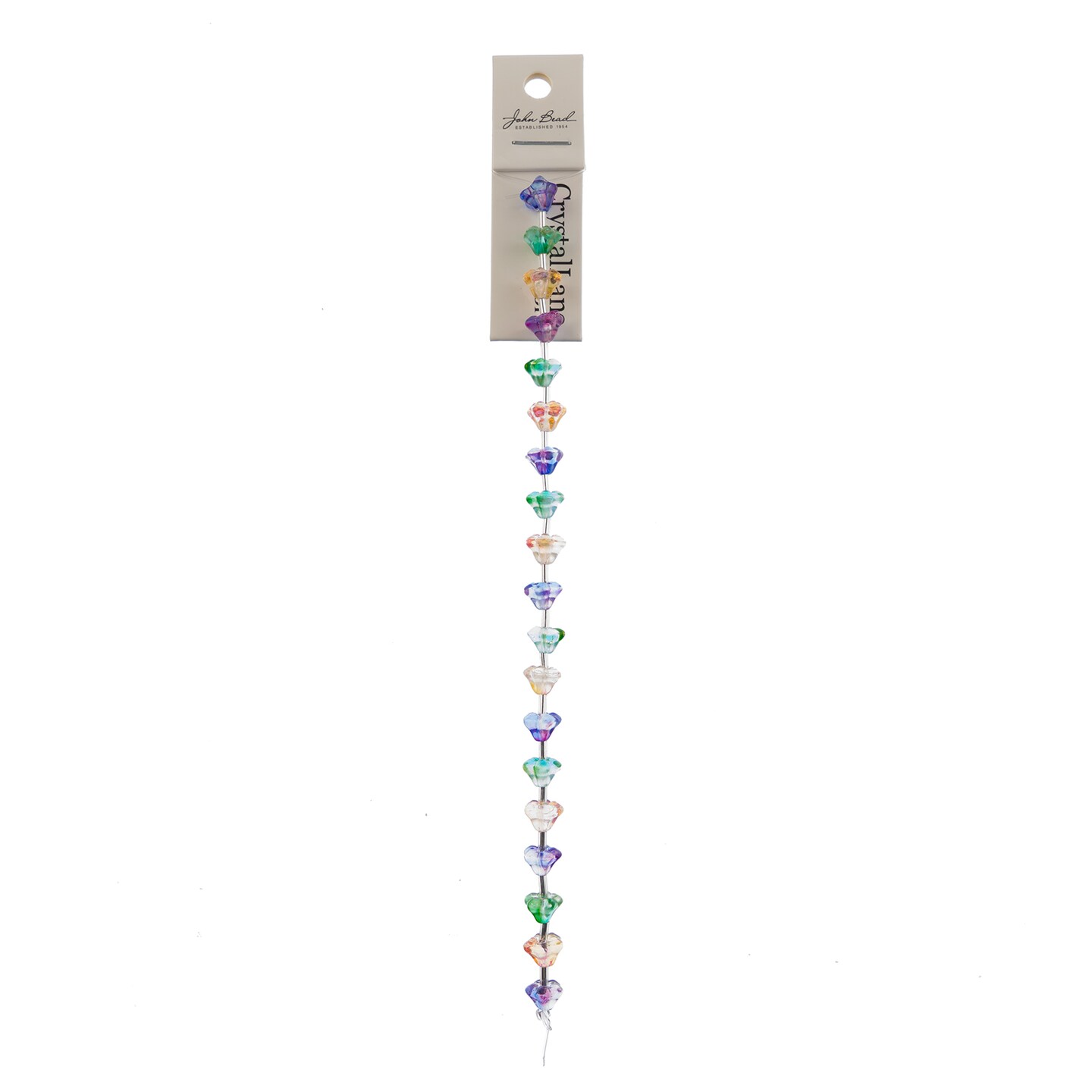 Crystal Lane DIY Glass Garden 6x8mm Small Flower Caps Bead Strand, 19pcs