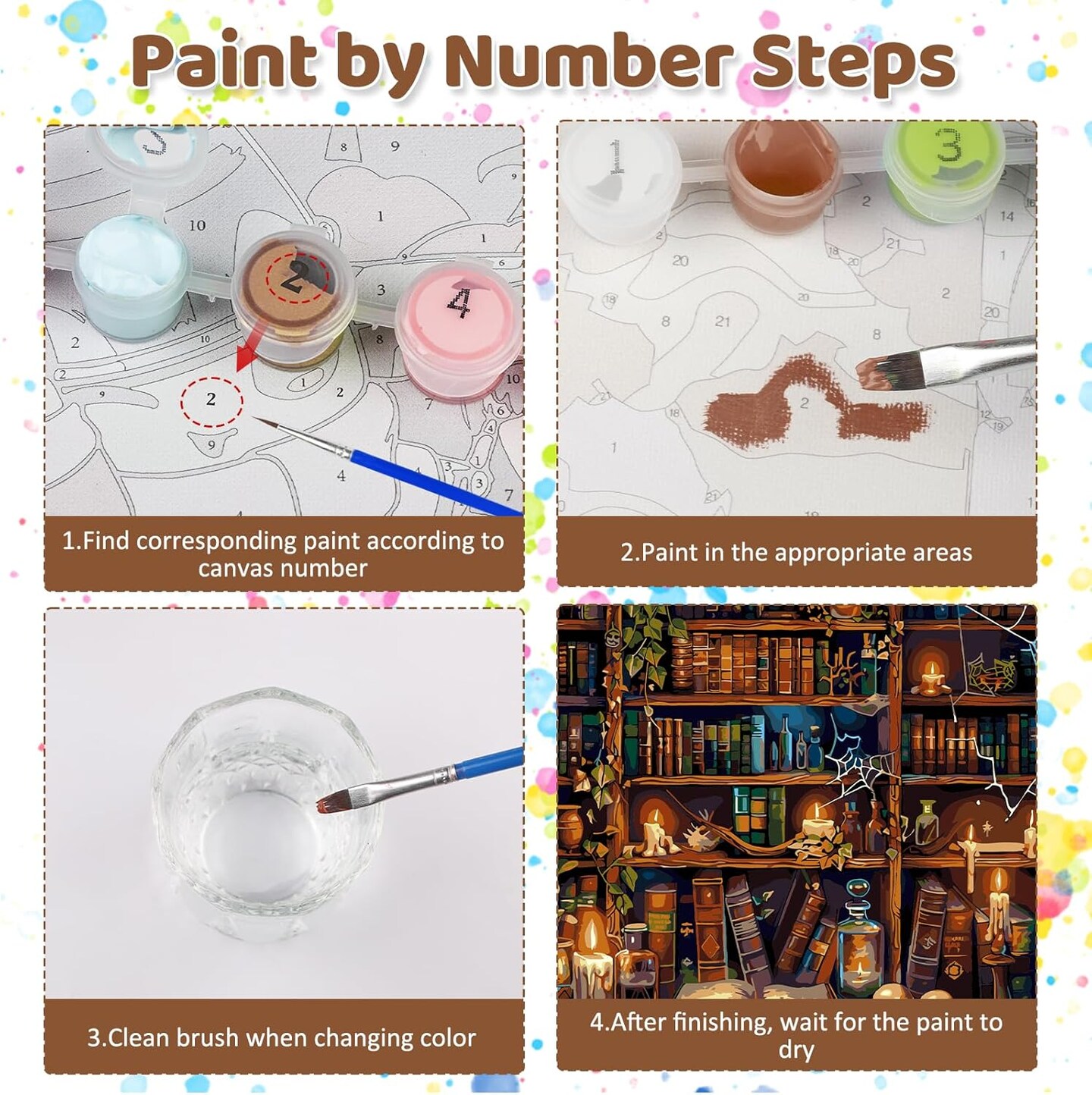 Magic Book Paint by Numbers Kit for Adults,16x20In/40×50cm,No Frame