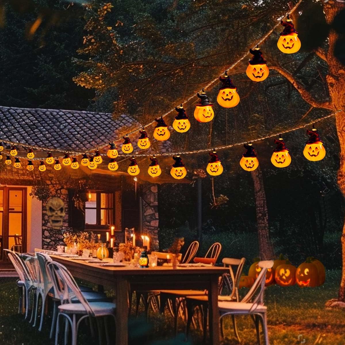 Solar Pumpkin String Lights - 30 LED
