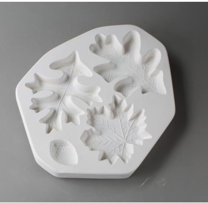 10” x 8" x 1.5" Leaves & Acorn Frit Casting Glass Fusing Kiln Mold