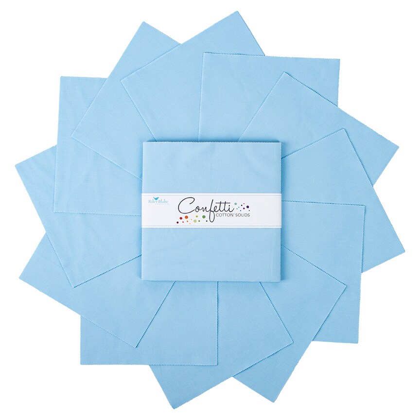 Confetti Cotton 10" Square Pack (Layer Cake / 10" Stacker) in Boy Blue by Riley Blake (10-120-BOYBLUE-42)