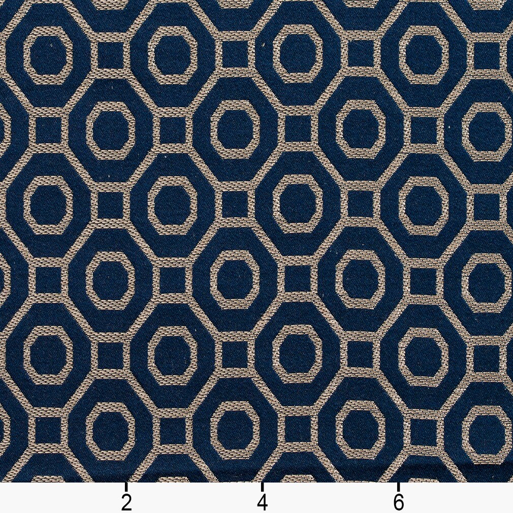 Sapphire - Blue Abstract & Geometric Upholstery Fabric 54 Inches"