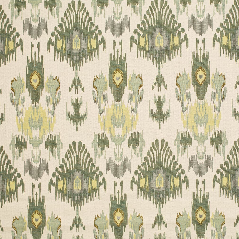 Fern - Green Abstract Geometric,global Upholstery Fabric 54 Inches"