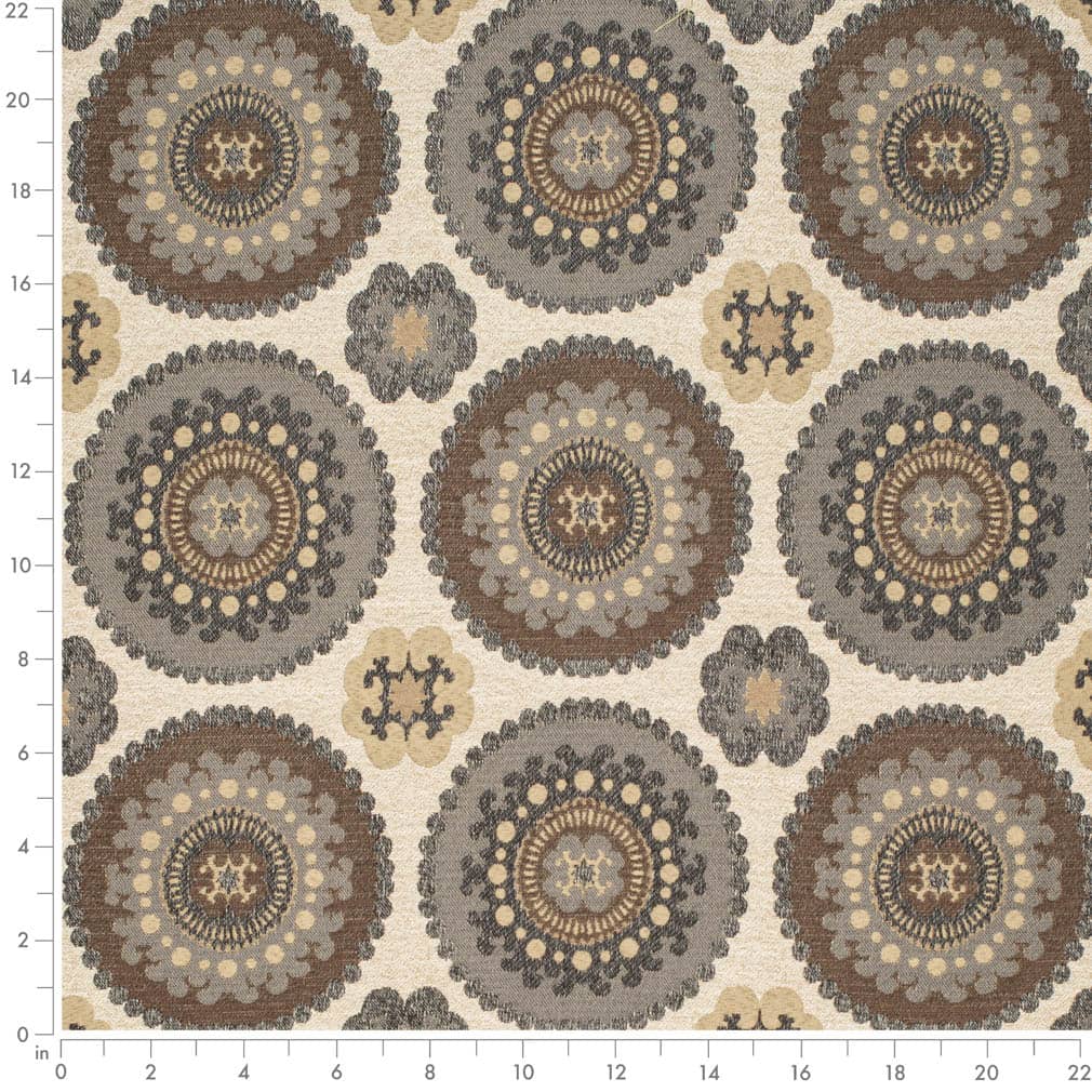 Pewter - Brown,grey Silver Abstract Geometric,global Upholstery Fabric 54 Inches"