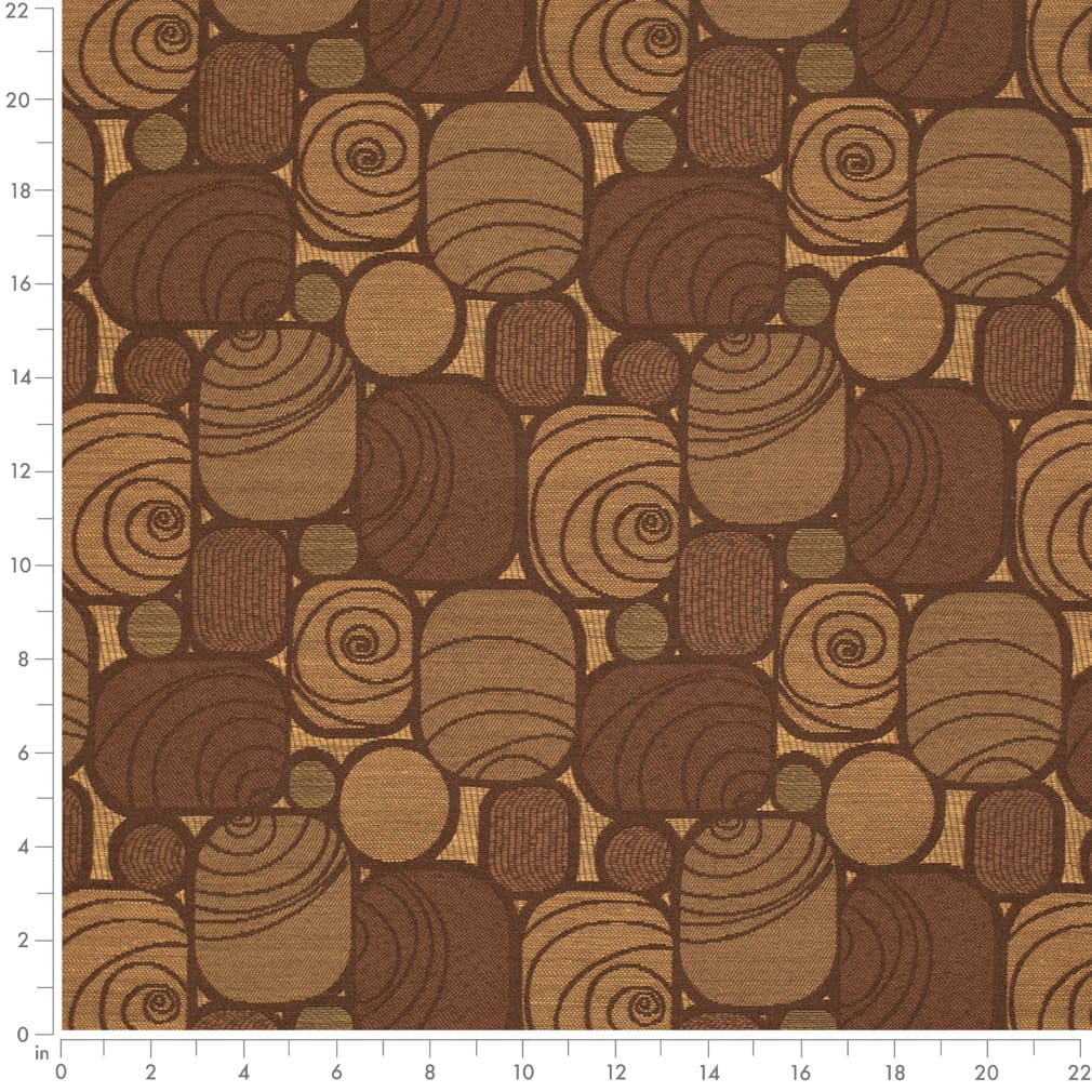 Brownie - Brown Abstract Geometric Upholstery Fabric 54 Inches"