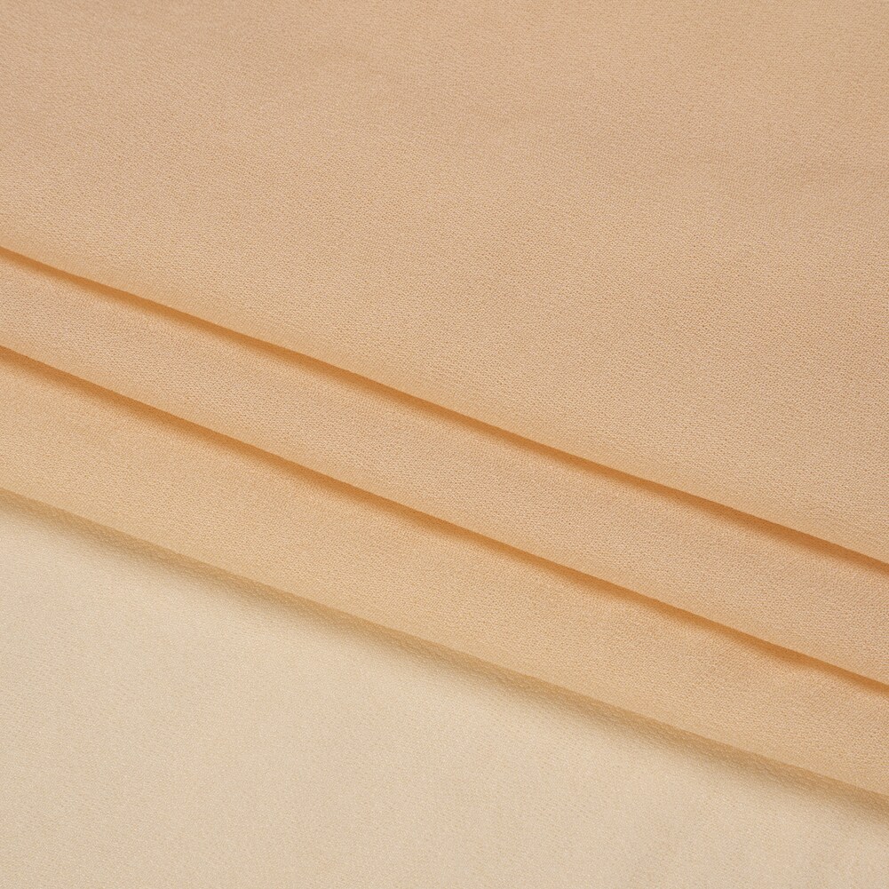 1 Yard Nude Toasted Almond Viscose Georgette Fabric Lightweight Sheer 52 inch Width