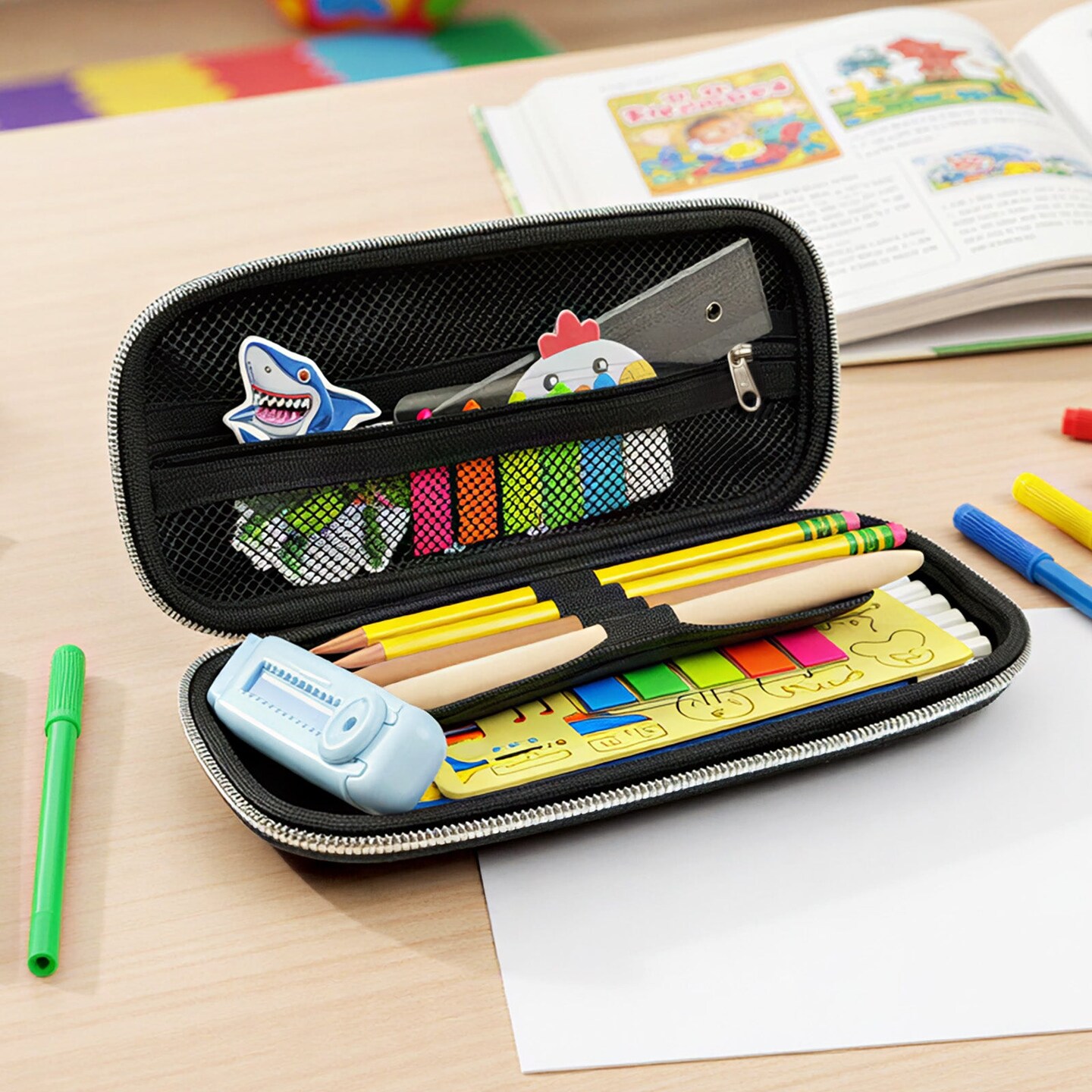Wrapables 3D Sports Car Hard Shell Pencil Case, EVA Pencil Storage Box for Stationery Tools