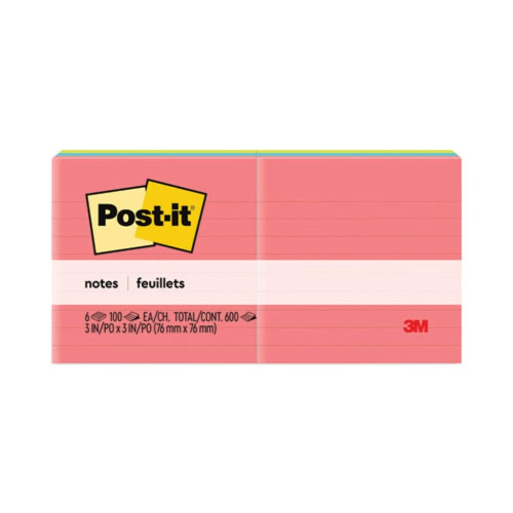 Post-it Notes 3 in. x 3 in. Note Ruled Original Pads - Poptimistic Collection (100-Sheets/Pad, 6-Pads/Pack)