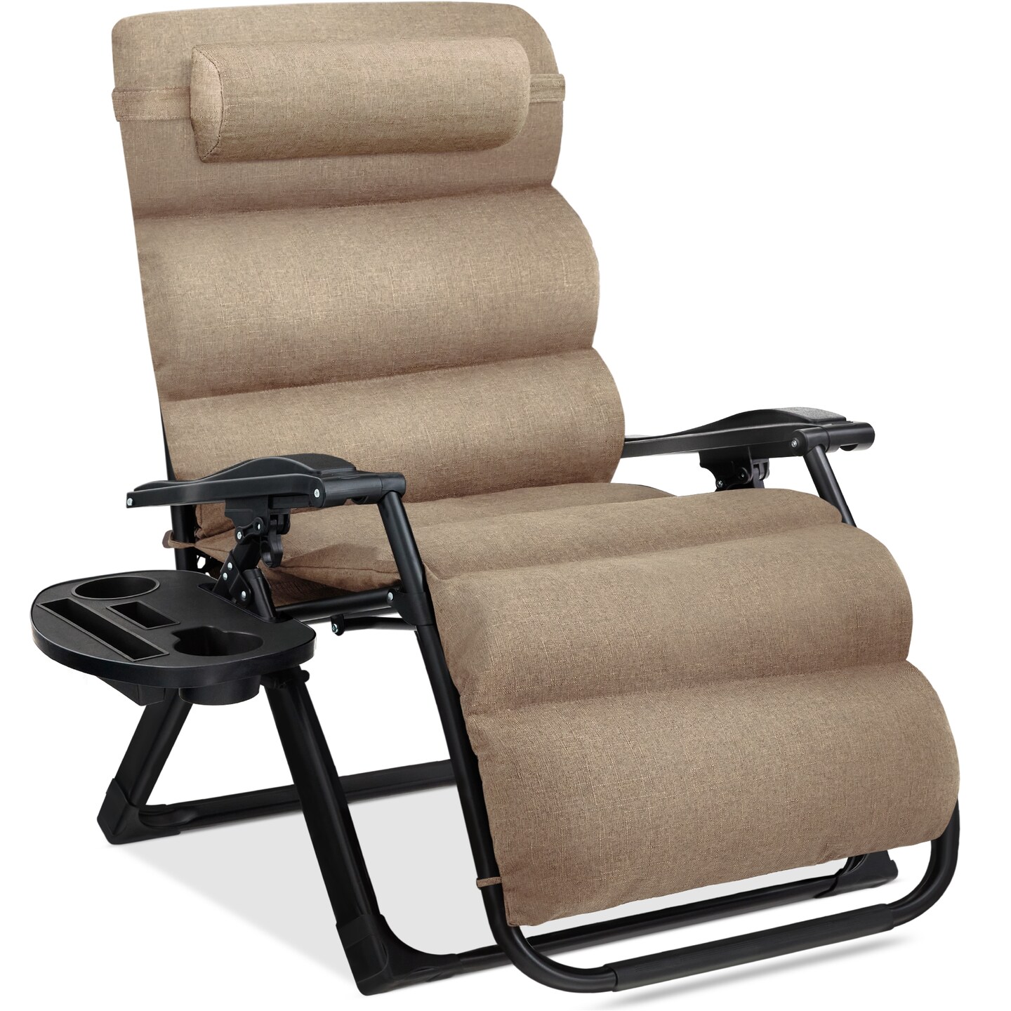 Best Choice Products Oversized Zero Gravity Chair, Folding Recliner w/ Removable Cushion, Side Tray