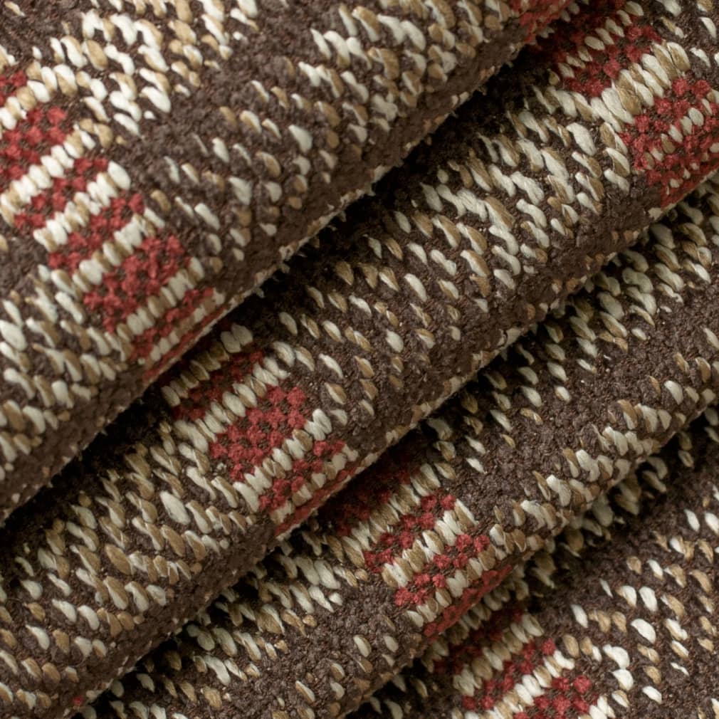 Brick - Brown Abstract & Geometric,Global,Stripe Upholstery Fabric 54 Inches"