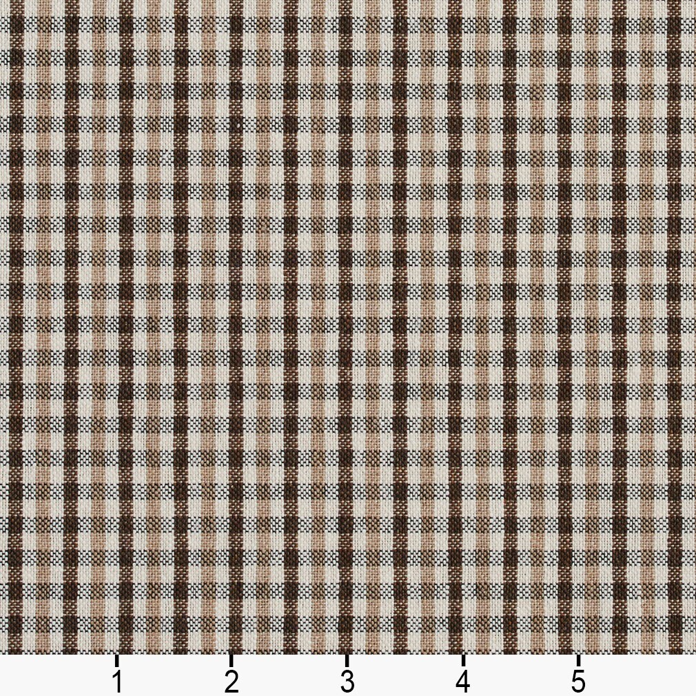 Desert Check - Brown Check & Houndstooth,Small Scale Upholstery Fabric 54 Inches"
