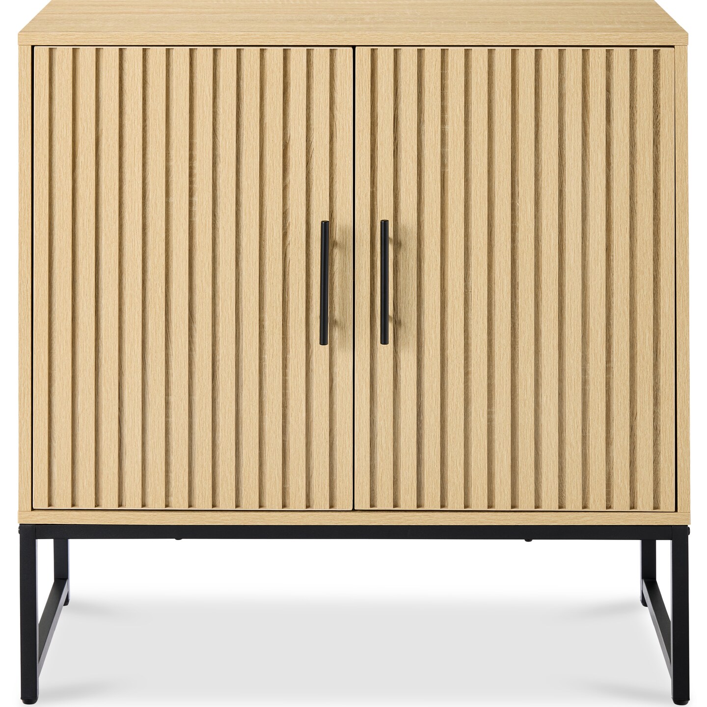 Best Choice Products 2-Door Slatted Storage Cabinet, Accent Furniture w/ Non-Scratch Foot Pads