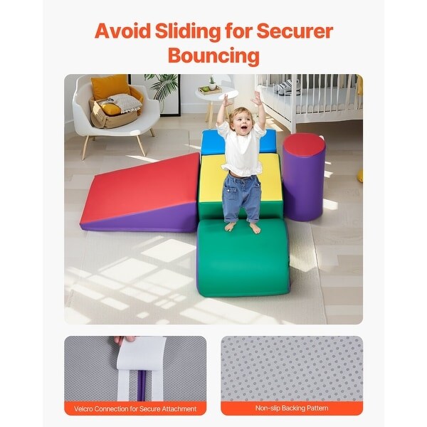 5-Piece Set Multi Color PU Leather 5-Piece Foam Climbing Blocks Set for Kids and Safe