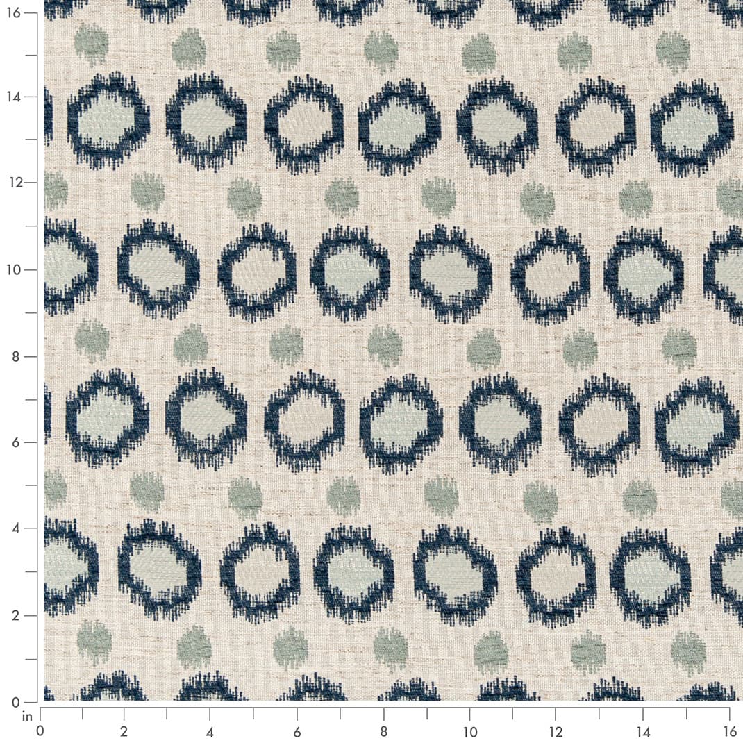 River - Blue Abstract & Geometric Upholstery Fabric 54 Inches"