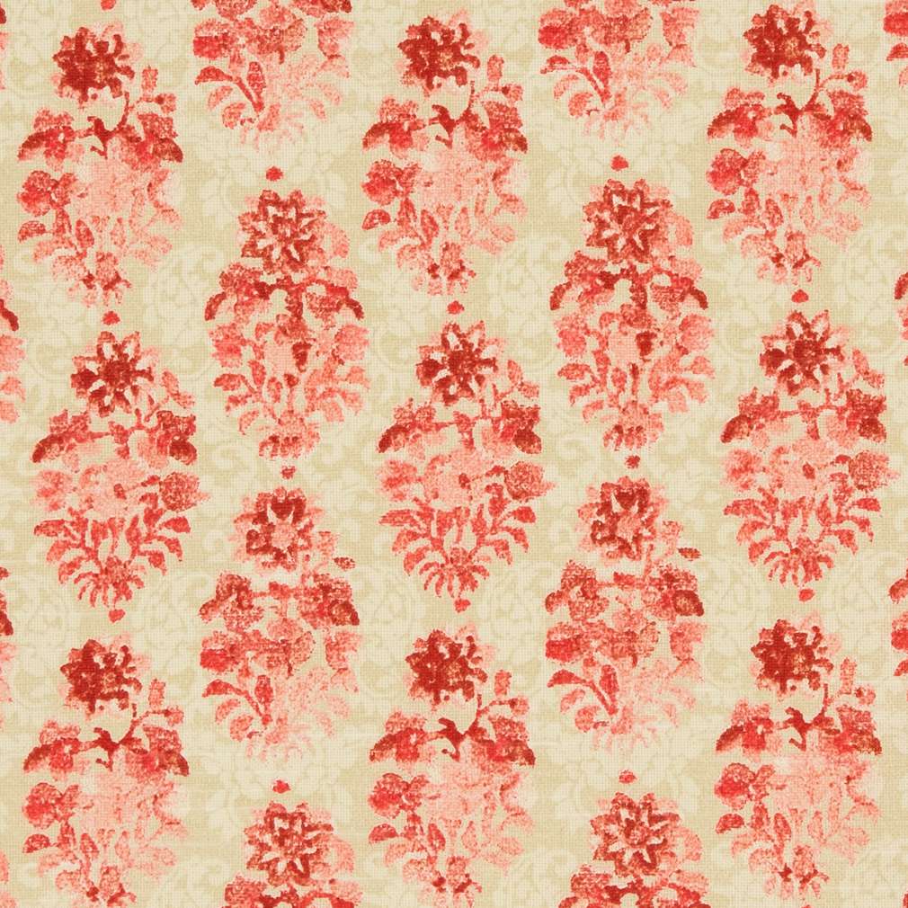 Blossom - Red Burgundy Abstract Geometric,damask Upholstery Fabric 54 Inches"