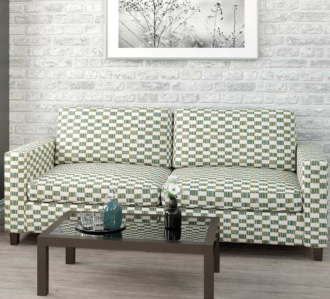 Lagoon - Aqua, Teal, Green Abstract, Geometric Upholstery Fabric 54"