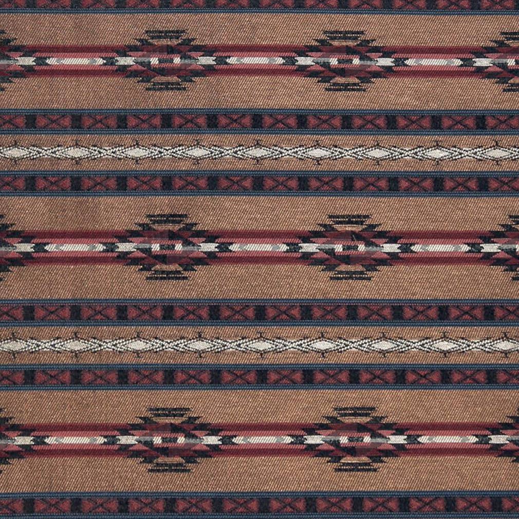 Pottery Stripe - Brown,Orange & Rust Abstract & Geometric,Global,Southwestern Upholstery Fabric 54 Inches"