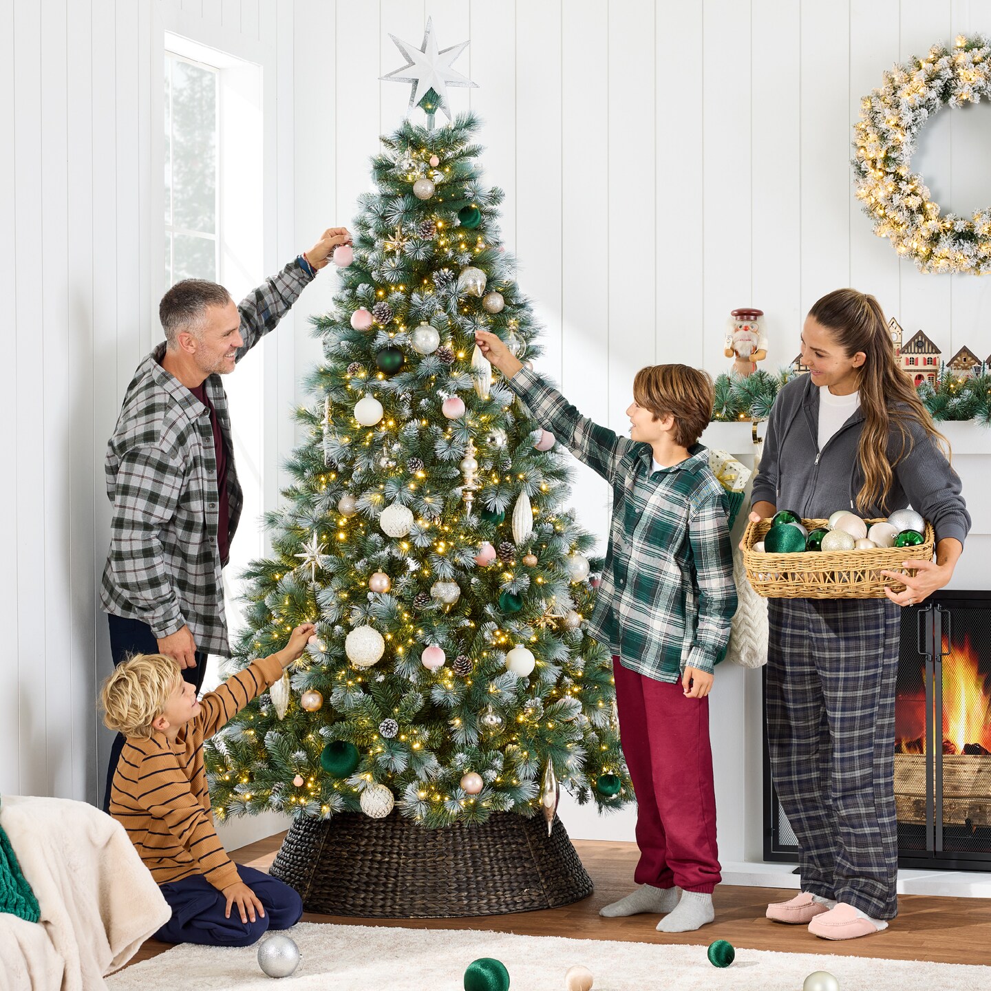 Best Choice Products Pre-Lit Frosted Scotch Pine Christmas Tree w/ 2-In-1 LED Lights