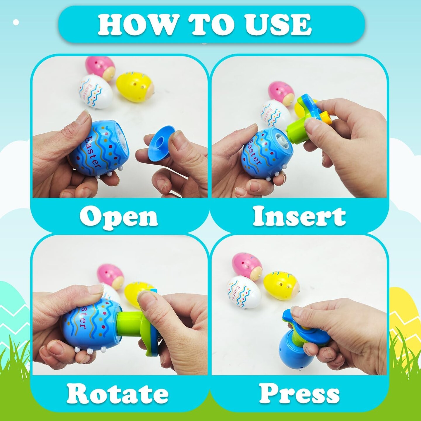 Light up Easter Eggs Hunt Supplies for Kids, 8 Pack Easter Basket Stuffers Fillers for Toddler Boys Girls