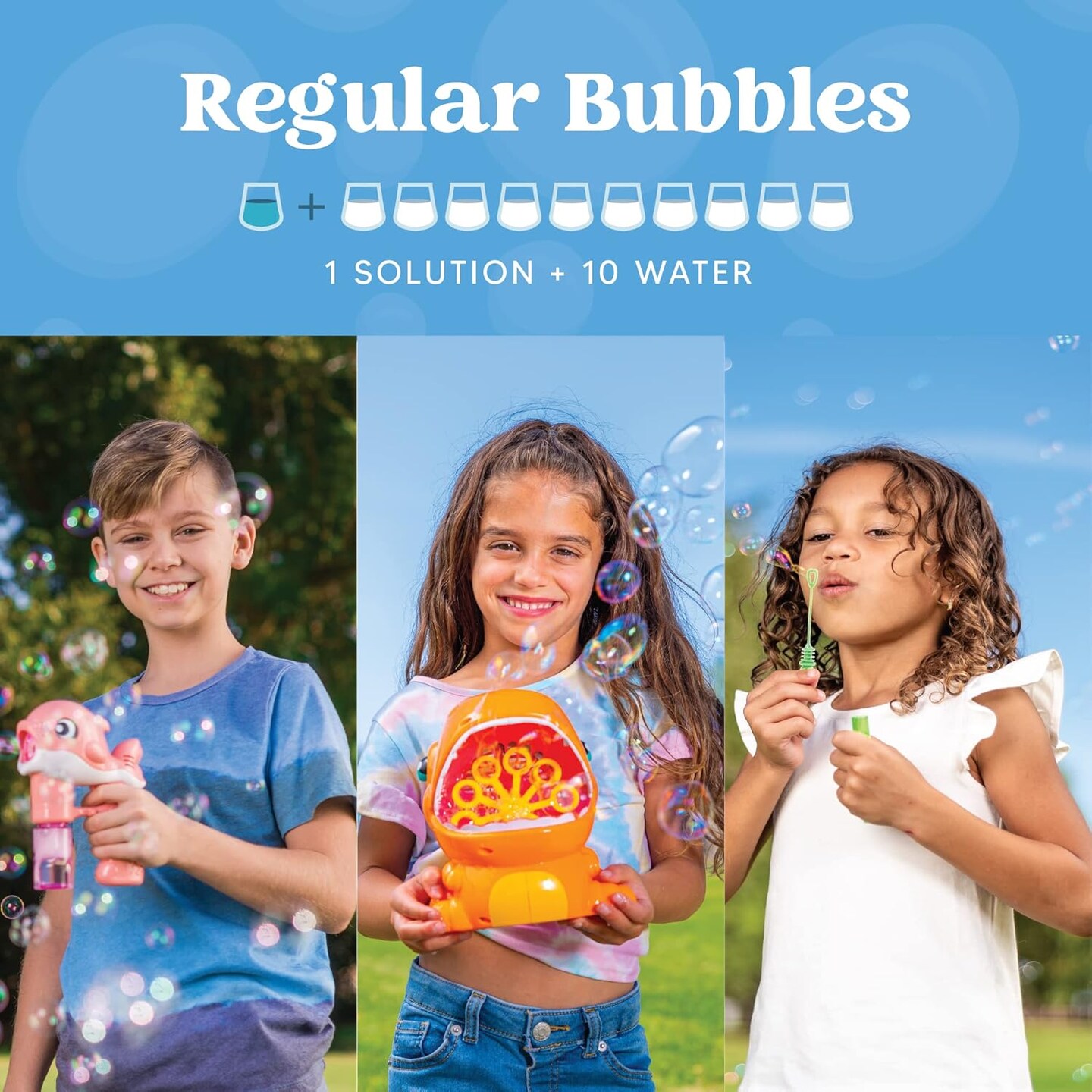 2 Bottles Bubbles Refill Solutions 64 oz (up to 5 Gallon), Concentrated Solution for Bubble Machine, Gun, Wand Refill Fluid Summer, Easter Toys (Red+Purple)