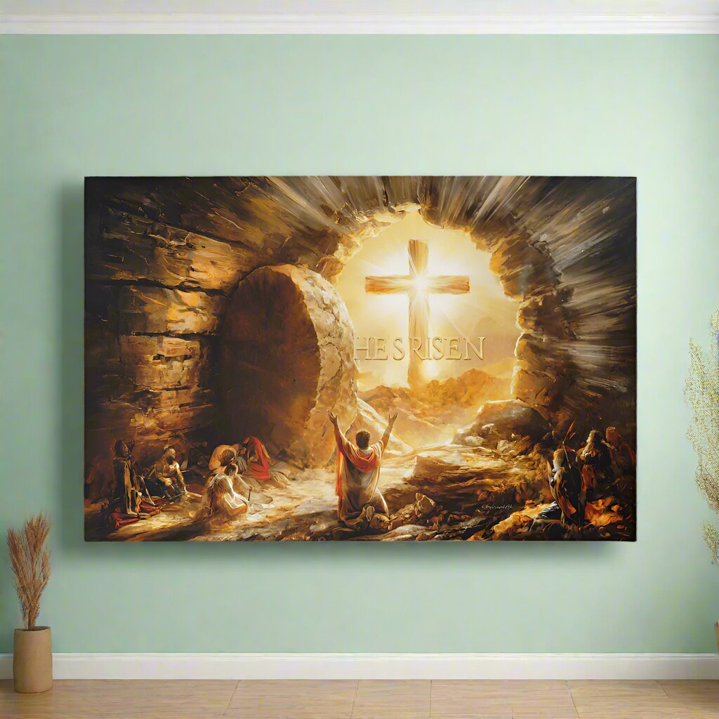 He Is Risen - Gallery Wrapped Canvas - Jesus Resurrection