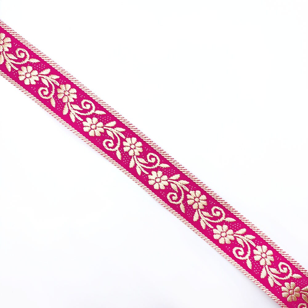 Designer's Shop Metallic Gold Floral Jacquard Trim Ribbon