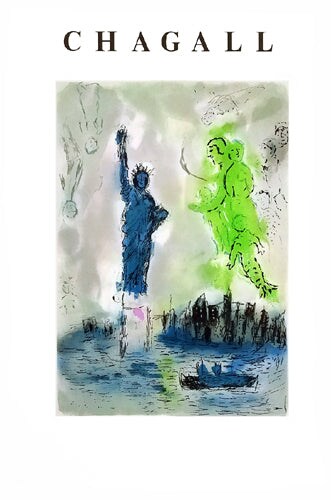 Statue of Liberty Art Print by Marc Chagall - Iconic Wall D&#xE9;cor