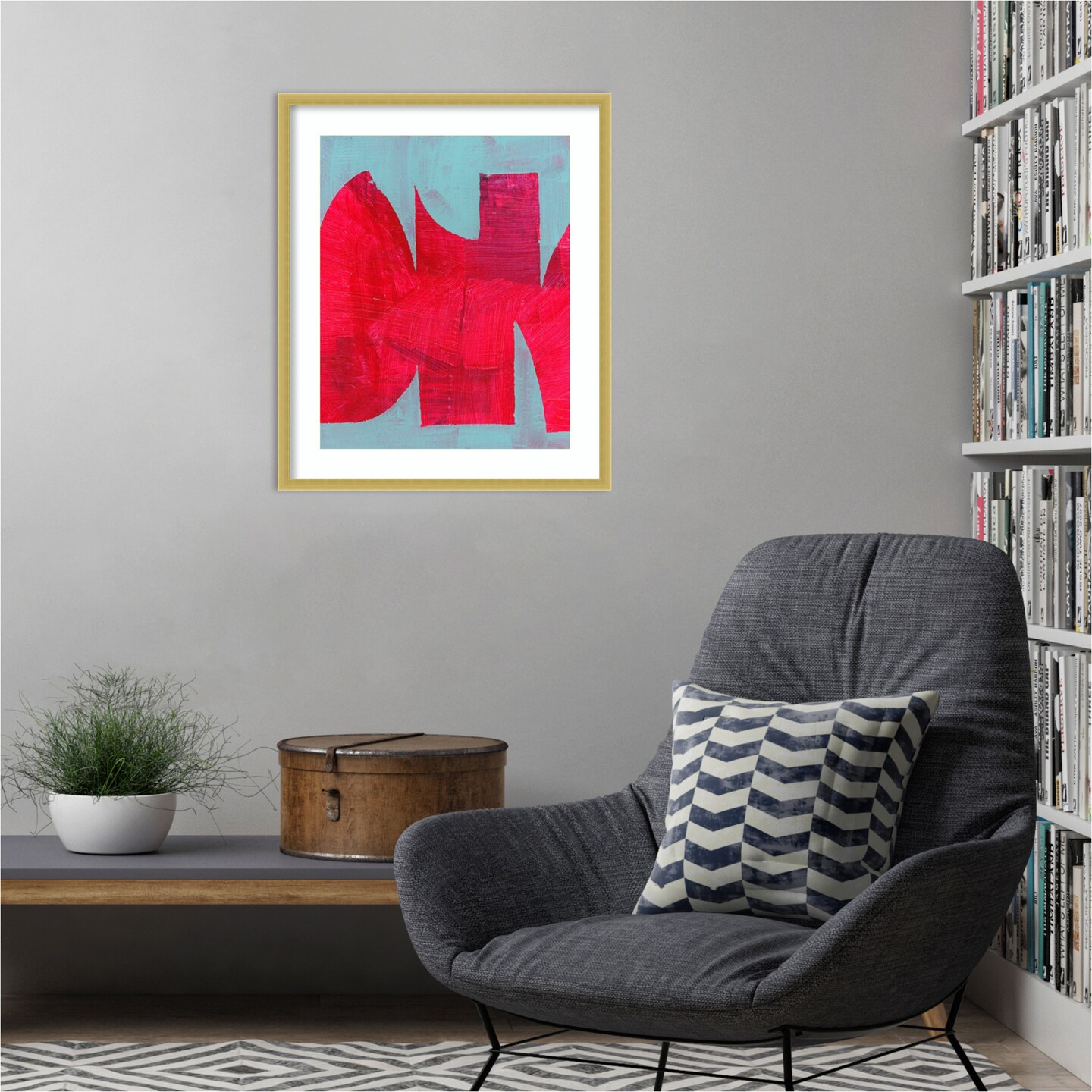 Magenta Ribbon I  by Cartissi Wood Framed Wall Art Print