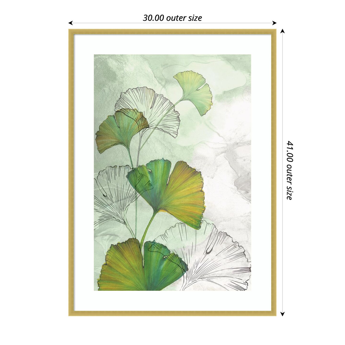 Ginkgo II by Eva Watts Wood Framed Wall Art Print