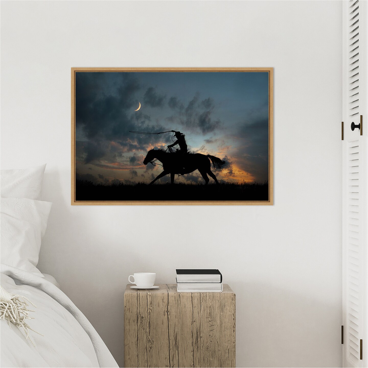 Cowboy By Day and Night II by PHBurchett Framed Canvas Wall Art