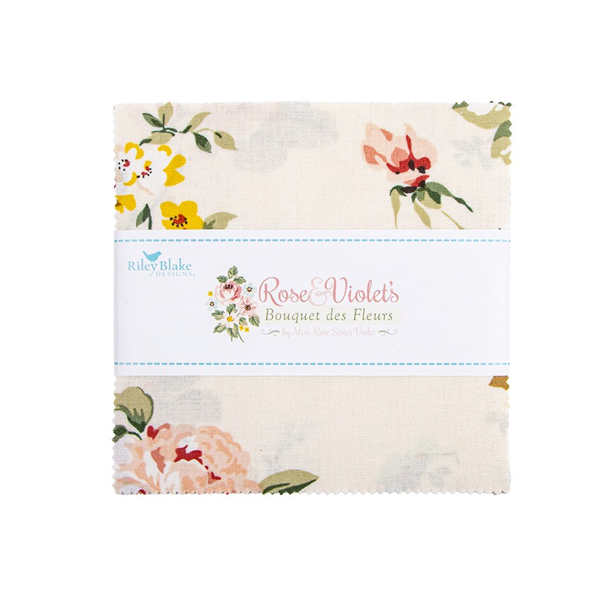 Rose & Violet's Bouquet des Fleurs 5" Square Pack (Charm Pack / 5" Stacker) by Riley Blake (5-17290-42)