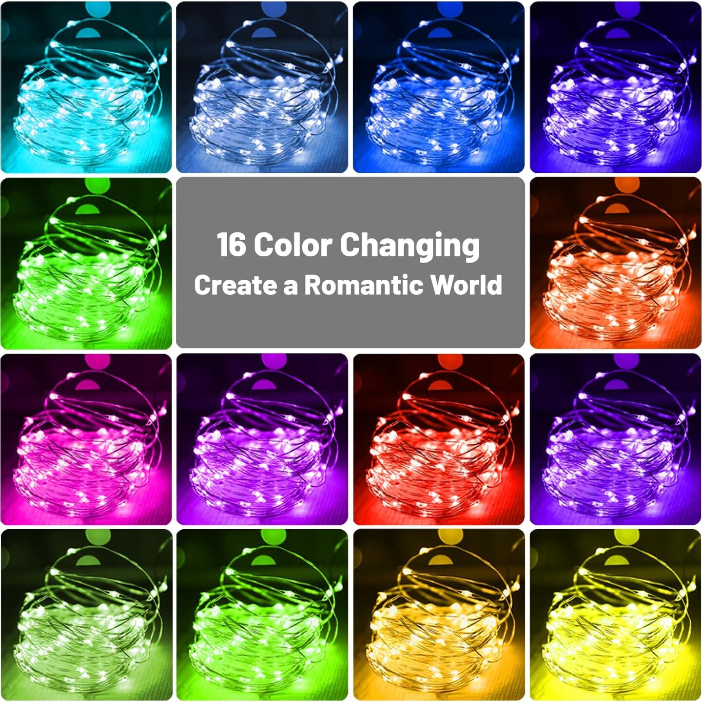Color Changing Fairy String Lights, 33ft 100 LED Twinkle Lights