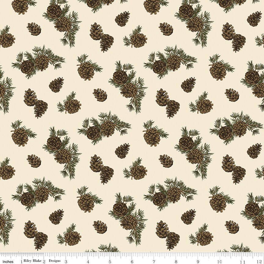 Pinecones in Putty (c15933-putty) | Pine Grove | Riley Blake Designs | Riley Blake