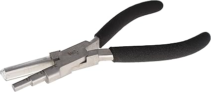 The Beadsmith Little Wrapper Pliers – Multi-Step Wrapping Tool – 5, 7 & 10mm barrels - 6 Inches Long, 1.25” Stainless Steel Jaws, Cushioned Grips – Use to Shape Rings and Make Consistent Sized Loops