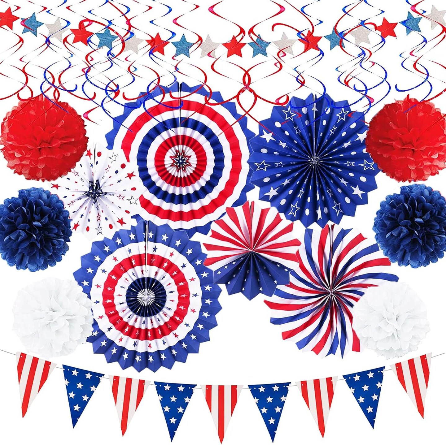 38PCS 4th/Fourth of July Patriotic Decorations Set (4th of July Decorations)