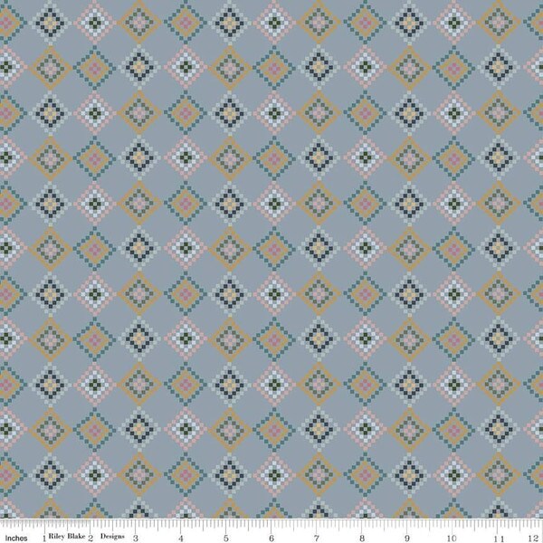 Patchwork in Sky (c16274-sky) | Honey Locust | Amber Johnson | Riley Blake